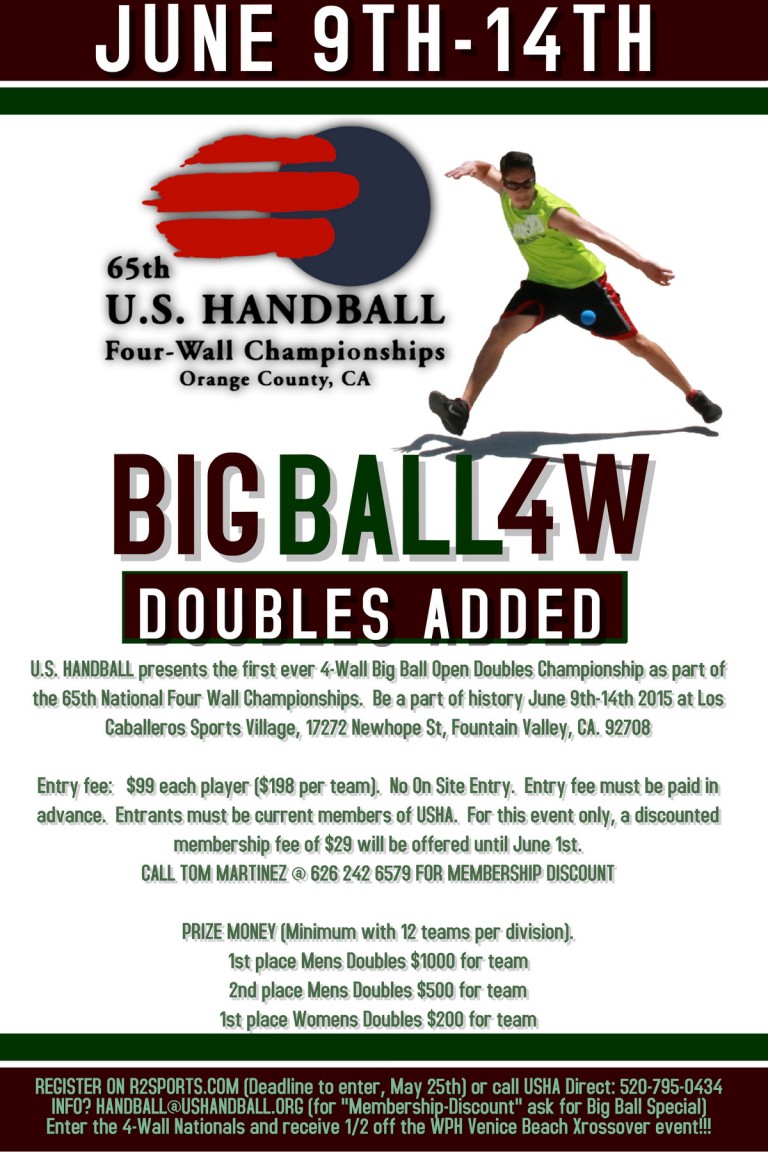 United States Handball Association’s 4 Wall Nationals Adds Big Ball