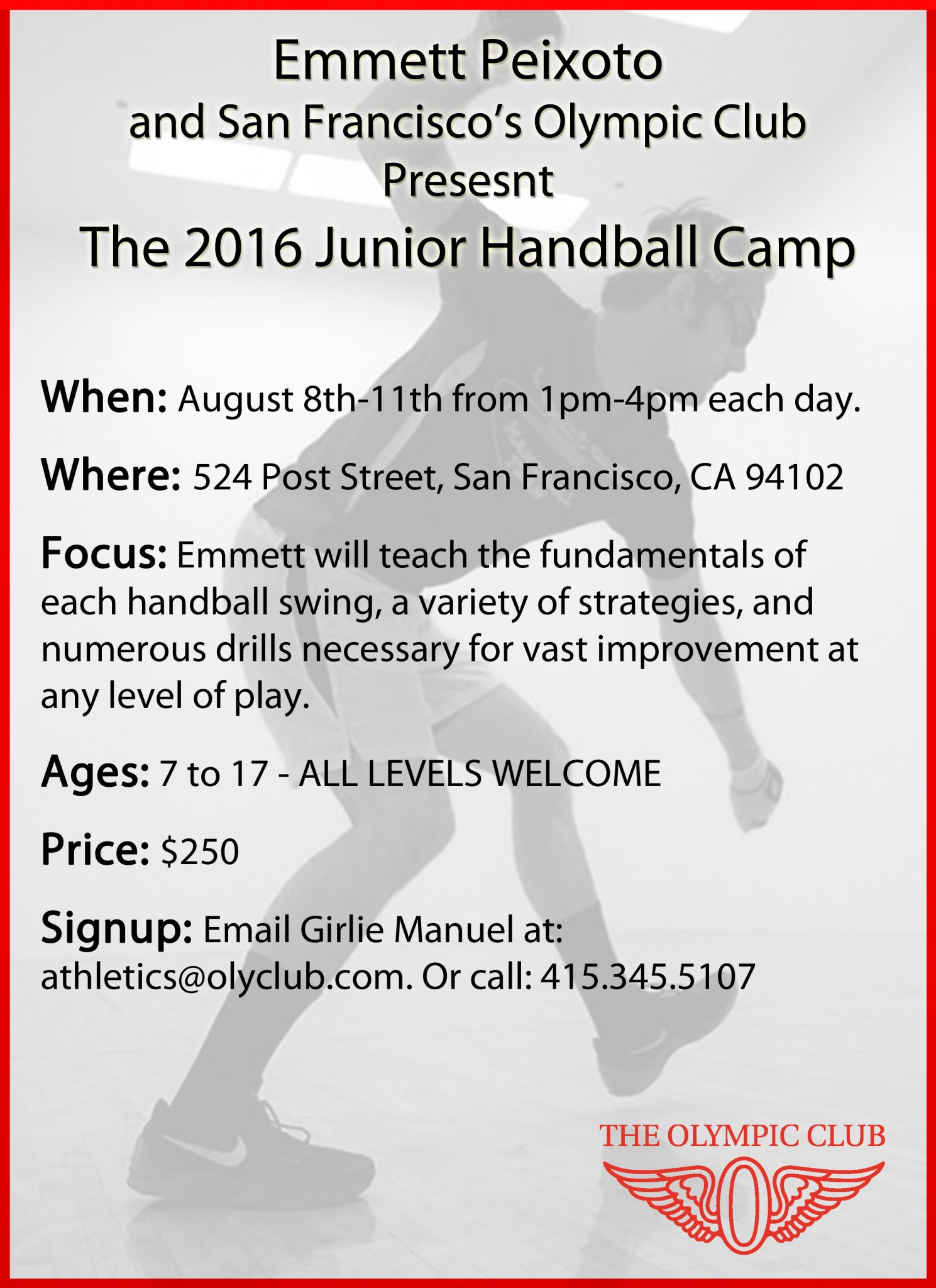 OC Handball Camp Flyer